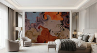 Abstract Painted Swirls Wall Mural