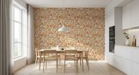 Watercolor Autumn Fruit Leaves Desaturated Soft Harvest Pattern Wallpaper⁠