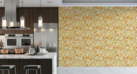 Watercolor Autumn Fruit Leaves Olive Sage Green Harvest Pattern Wallpaper⁠
