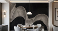 Charcoal Tonal Wave Abstract Wall Mural