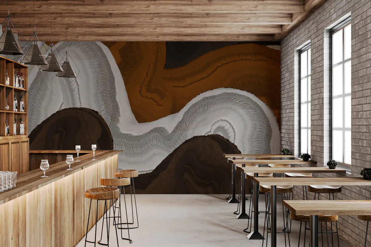 Earthy Flow Abstract Layers Wall Mural