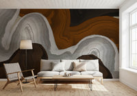 Earthy Flow Abstract Layers Wall Mural