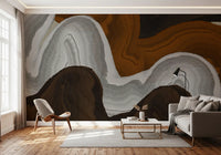 Earthy Flow Abstract Layers Wall Mural