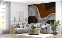 Earthy Flow Abstract Layers Wall Mural
