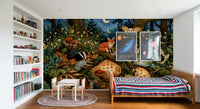 Nocturnal Forest Critters Sanctuary Wall Mural