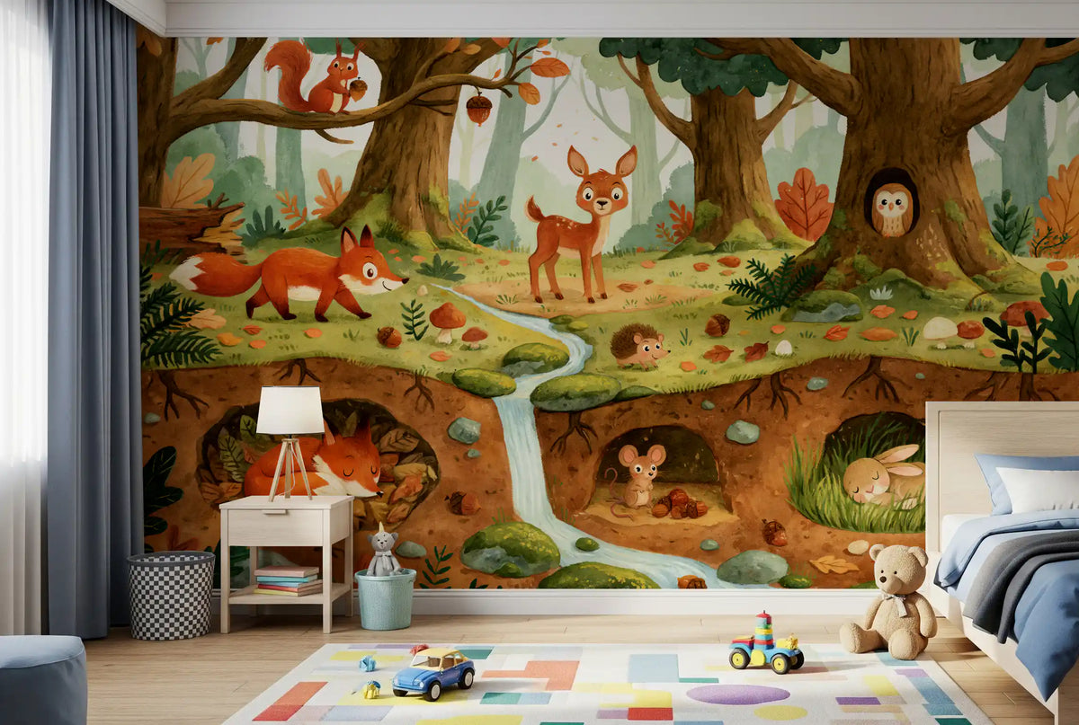 Forest Creatures Woodland Adventure Wall Mural