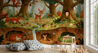 Forest Creatures Woodland Adventure Wall Mural