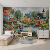 Woodland Friends Village Adventure Wall Mural