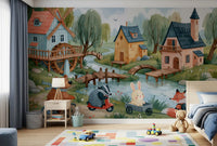 Woodland Friends Village Adventure Wall Mural