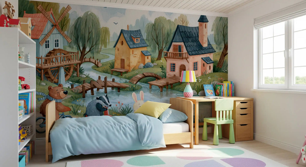 Woodland Friends Village Adventure Wall Mural