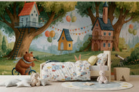 Forest Friends Playtime Woodland Scene Wall Mural
