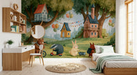 Forest Friends Playtime Woodland Scene Wall Mural