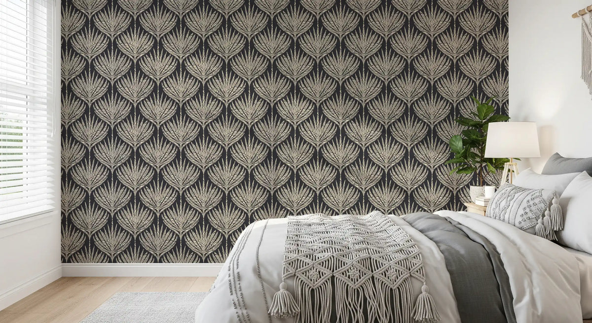 Graphic Fan Botanical Silhouette Wallpaper⁠