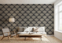 Graphic Fan Botanical Silhouette Wallpaper⁠