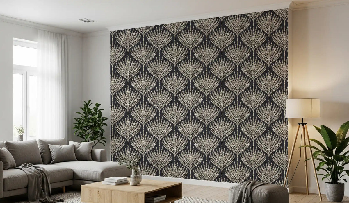 Graphic Fan Botanical Silhouette Wallpaper⁠