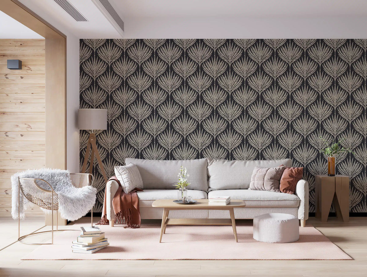 Graphic Fan Botanical Silhouette Wallpaper⁠