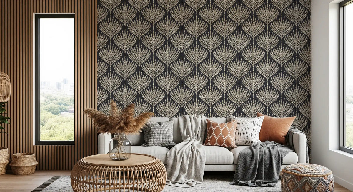Graphic Fan Botanical Silhouette Wallpaper⁠