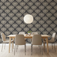 Graphic Fan Botanical Silhouette Wallpaper⁠