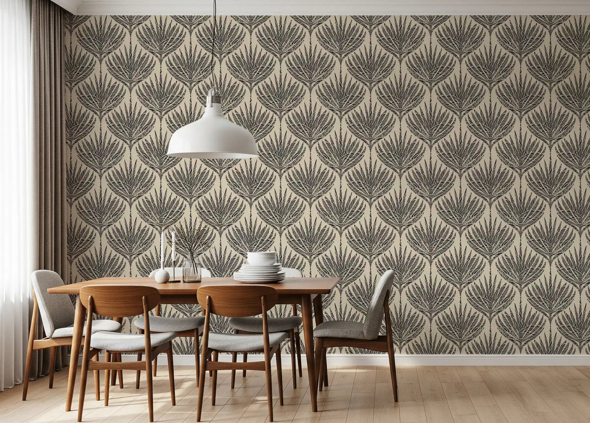 Graphic Fan Palm Silhouette Wallpaper⁠