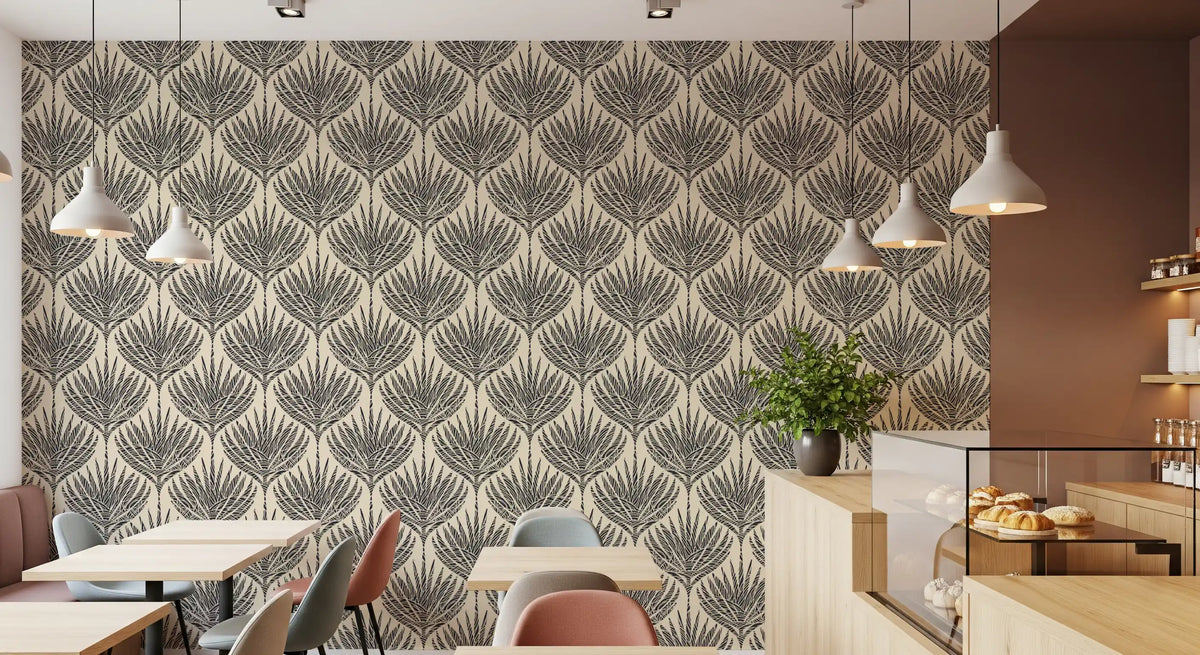 Graphic Fan Palm Silhouette Wallpaper⁠