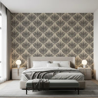 Graphic Fan Palm Silhouette Wallpaper⁠