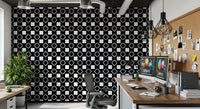 Minimalist Black and White Geometric Grid Wallpaper⁠