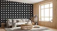 Minimalist Black and White Geometric Grid Wallpaper⁠