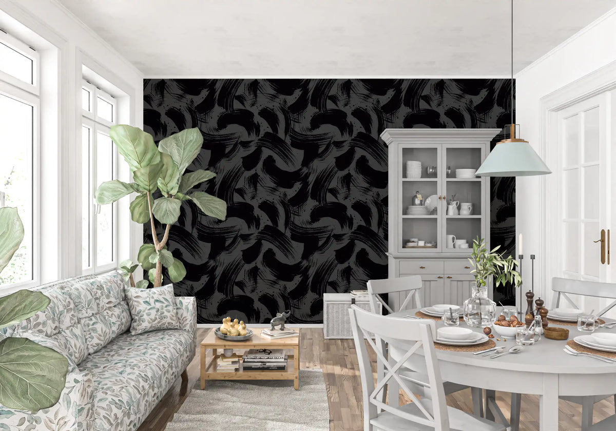 Midnight Ink Swirls Pattern Wallpaper⁠