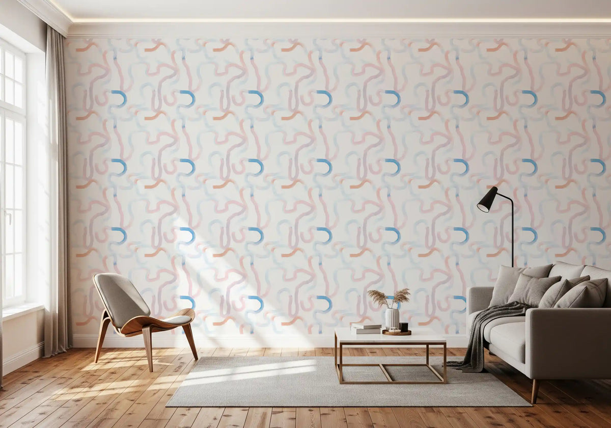 Soft Pastel Ribbon Motion Wallpaper⁠