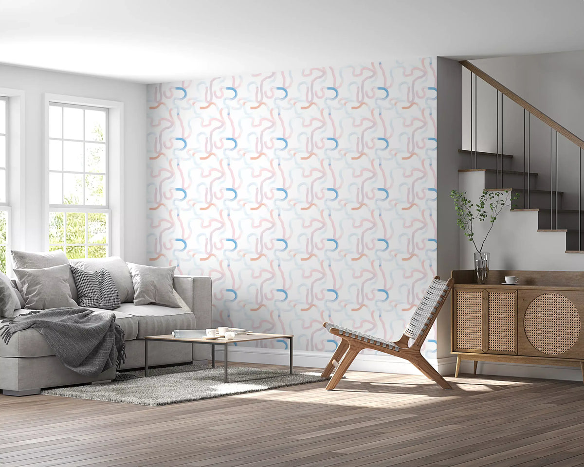 Soft Pastel Ribbon Motion Wallpaper⁠