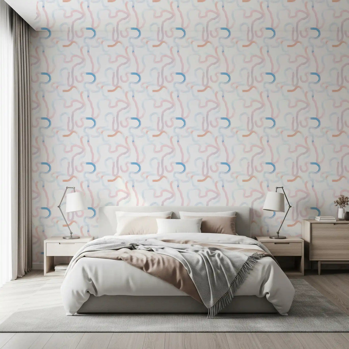 Soft Pastel Ribbon Motion Wallpaper⁠