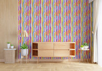 Vibrant Multicolored Vertical Brushstrokes Wallpaper⁠