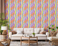 Vibrant Multicolored Vertical Brushstrokes Wallpaper⁠