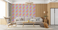 Vibrant Multicolored Vertical Brushstrokes Wallpaper⁠