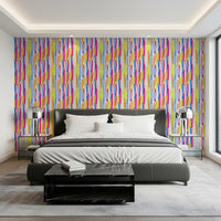 Vibrant Multicolored Vertical Brushstrokes Wallpaper⁠