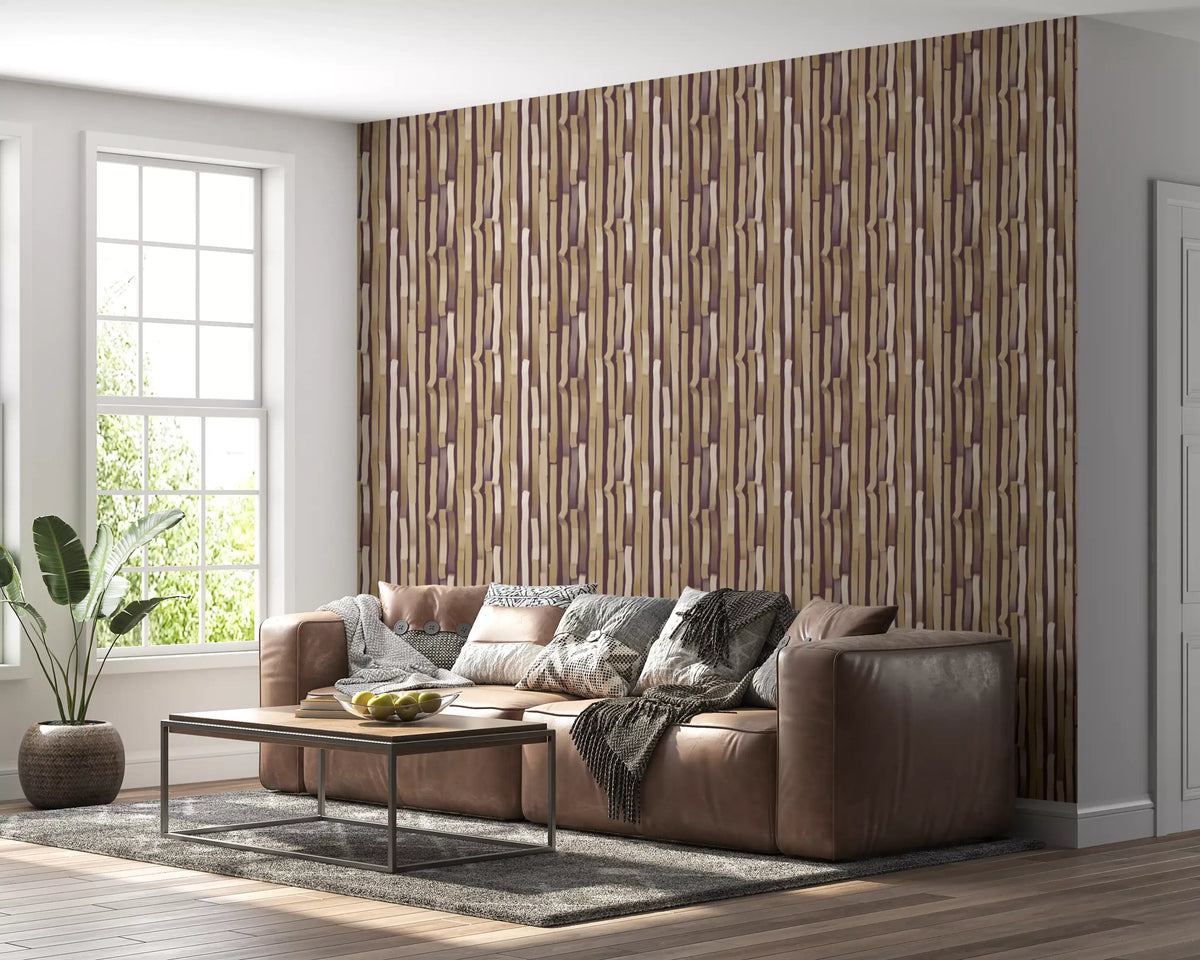 Neutral Brushstroke Vertical Stripes Wallpaper⁠