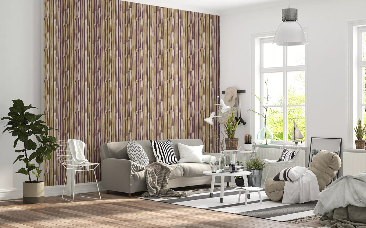 Neutral Brushstroke Vertical Stripes Wallpaper⁠