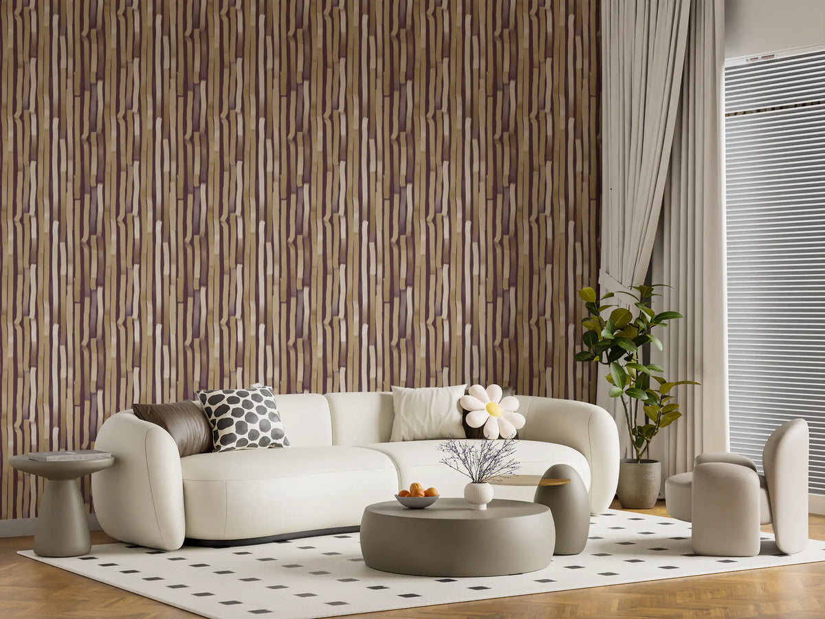 Neutral Brushstroke Vertical Stripes Wallpaper⁠