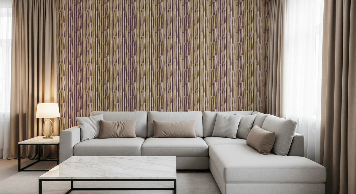 Neutral Brushstroke Vertical Stripes Wallpaper⁠