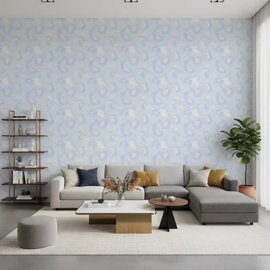 Soft Azure Swirls Abstract Wallpaper⁠