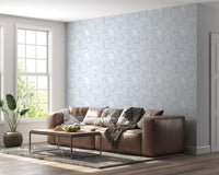 Soft Azure Swirls Abstract Wallpaper⁠