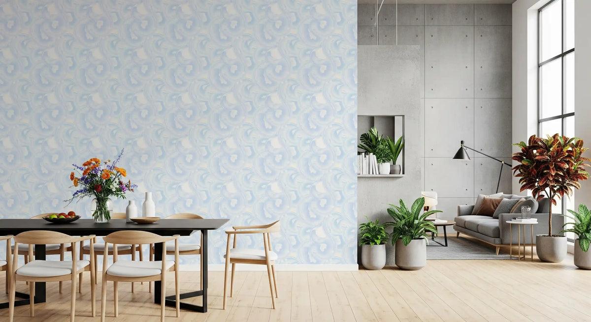 Soft Azure Swirls Abstract Wallpaper⁠