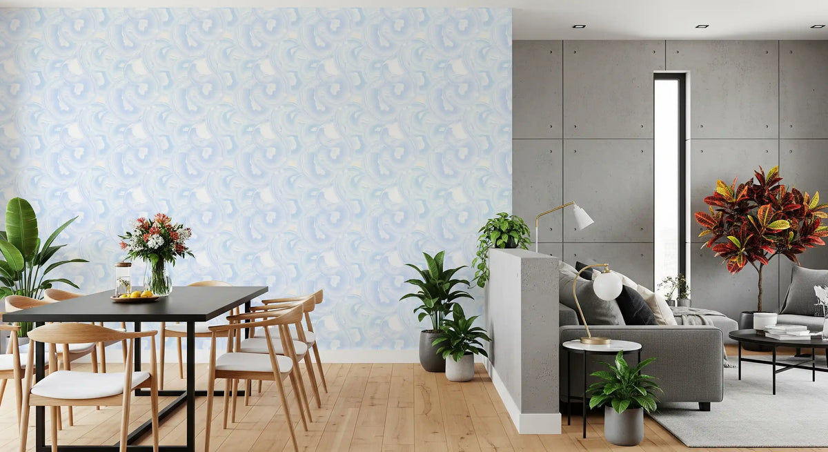 Soft Azure Swirls Abstract Wallpaper⁠