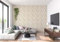 Beige Woven Leaf Trails Wallpaper⁠