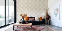Beige Woven Leaf Trails Wallpaper⁠