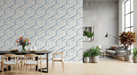 Indigo Wave Botanical Arches Wallpaper⁠