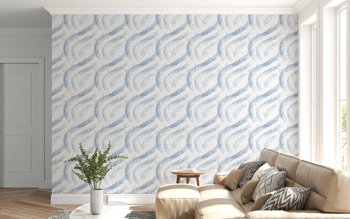 Indigo Wave Botanical Arches Wallpaper⁠