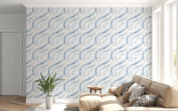 Indigo Wave Botanical Arches Wallpaper⁠