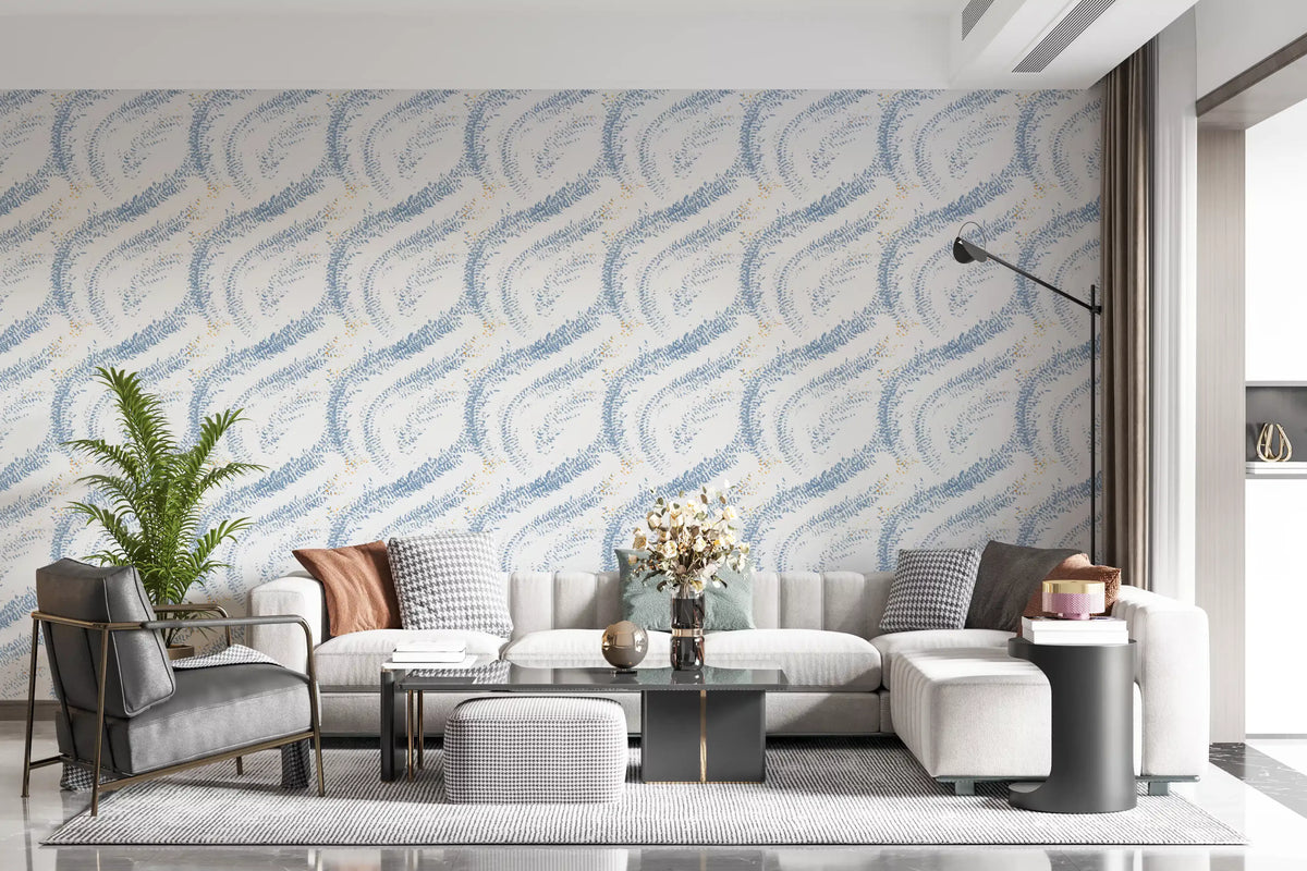 Indigo Wave Botanical Arches Wallpaper⁠