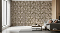 Olive and Blush Organic Abstract Botanical Pattern Wallpaper⁠